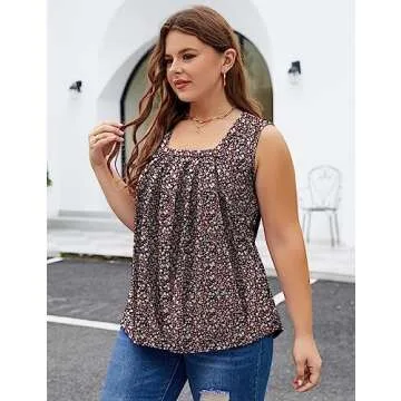AKEWEI Boho Floral Tops for Women - Stylish Summer Tank