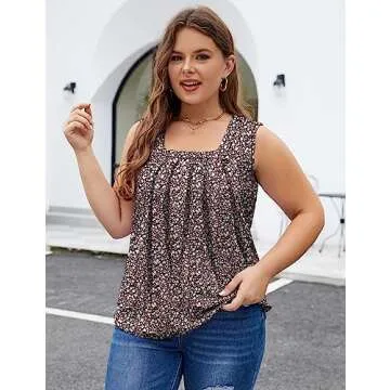 AKEWEI Boho Floral Tops for Women - Stylish Summer Tank