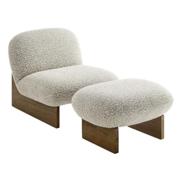 Stylish Modway Loyal Boucle Chair & Ottoman Set