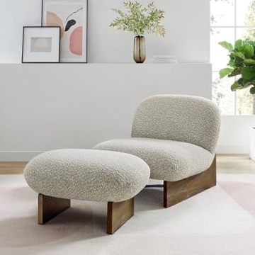 Stylish Modway Loyal Boucle Chair & Ottoman Set