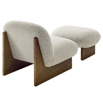 Stylish Modway Loyal Boucle Chair & Ottoman Set
