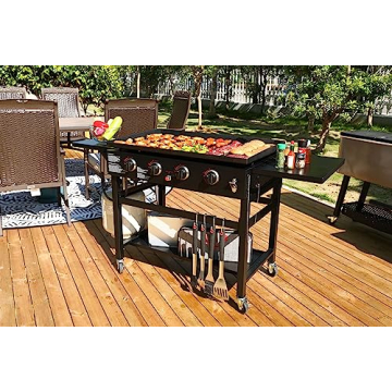 Amazon Basics Outdoor 4 Burner Gas Griddle for Perfect Grilling