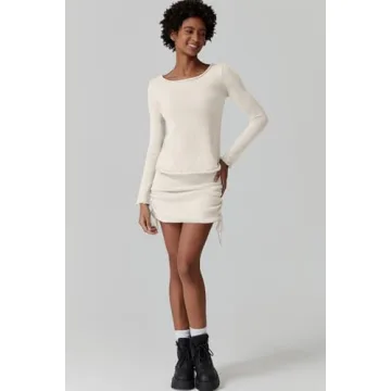 QINSEN Women's Cozy Knit Sweater and Skirt Set Baggy Fit