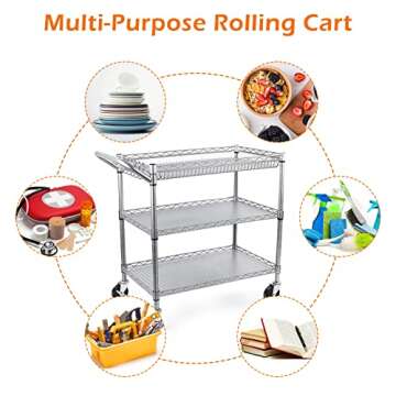 WDT Heavy Duty Utility Cart - 990Lbs Capacity Rolling Cart