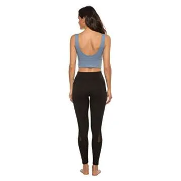 nine bull Sports Bras for Women High Impact Sports Bra - Seamless Yoga Bra Longline Wirefree Padded Bras Workout Crop Tops (Blue Grey, M)