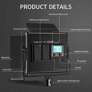 FOSITAN 2 Kits Bi-Color LED Video Light with LCD Display