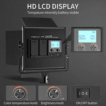 FOSITAN 2 Kits Bi-Color LED Video Light with LCD Display