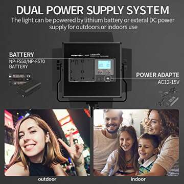 FOSITAN 2 Kits Bi-Color LED Video Light with LCD Display