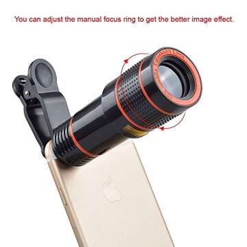 Apexel Phone Camera Lens, 2 in 1 Cell Phone Clip-on Lens Kit 0.45X Wide Angle Lens 140°+ 12.5X Macro Lens Clip-on iPhone Lens for iPhone Samsung and Most of Android Smartphone