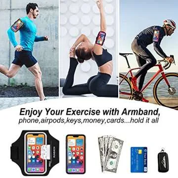RUNBACH Water Resistant Sports Armband for iPhone 16/15 Pro
