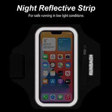 RUNBACH Water Resistant Sports Armband for iPhone 16/15 Pro