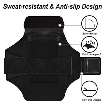 RUNBACH Water Resistant Sports Armband for iPhone 16/15 Pro