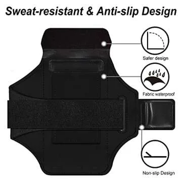 RUNBACH Water Resistant Sports Armband for iPhone 16/15 Pro