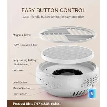 MelodySusie Portable Rechargeable Nail Dust Collector