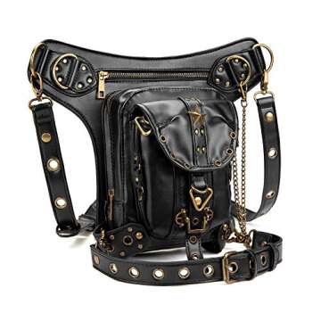 UIYTR Steampunk Retro Motorcycle Bag Lady Bag Retro Rock Gothic Goth Shoulder Waist Bag Drop Leg Bag...