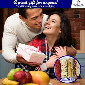 Bholi Sage Plus Sage Smudge Kit for Cleansing Negative Energy and Cleansing Home Sinuata, Dragon Blood, Cinnamon and Triple Flower Dried - 4'' Long Pack of 4 White California Sage Sticks