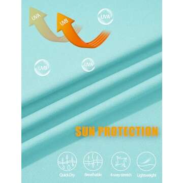 Golf Shirts for Men: Dry Fit UPF 50 Running & UV Athletic Summer Shirts in Lake Blue