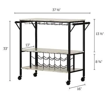 South Shore Maliza Bar Cart with Wine Storage