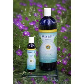 Auromere Ayurvedic Massage Oil - Vegan, Cruelty Free, Natural, Non GMO, with Cold-Pressed Sesame Oil Infused with 25 Herbal Extracts (32 fl oz), 1 Pack