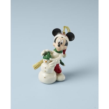 Lenox 2023 Mickey & Snowman Ornament with Gold Accents