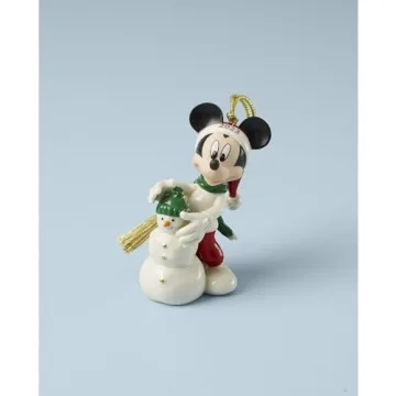 Lenox 2023 Mickey & Snowman Ornament with Gold Accents