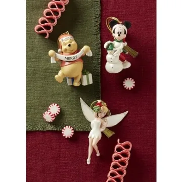 Lenox 2023 Mickey & Snowman Ornament with Gold Accents