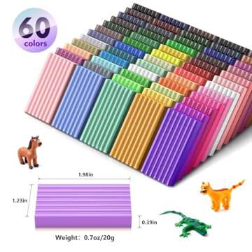 Aestd-ST Polymer Clay 60 Colors, Modeling Clay for Kids DIY Starter Kits, Oven Baked Model Clay, Non...
