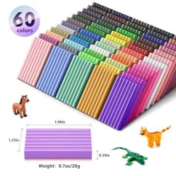 Aestd-ST Polymer Clay 60 Colors, Modeling Clay for Kids DIY Starter Kits, Oven Baked Model Clay, Non...
