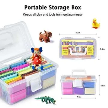 Aestd-ST Polymer Clay 60 Colors, Modeling Clay for Kids DIY Starter Kits, Oven Baked Model Clay, Non-Sticky,with Sculpting Tools, Holiday Gift for Children and Artists.