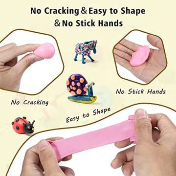 Aestd-ST Polymer Clay 60 Colors, Modeling Clay for Kids DIY Starter Kits, Oven Baked Model Clay, Non-Sticky,with Sculpting Tools, Holiday Gift for Children and Artists.