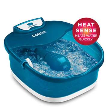 Conair Pedicure Foot Spa Bath with Heat reaching 104 Degrees, Massaging Foot Rollers, Soothing Bubbl...