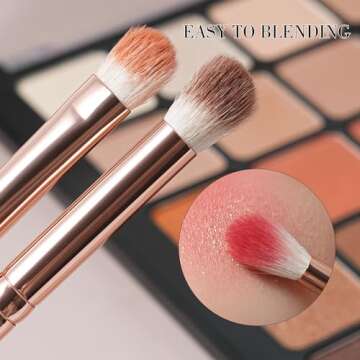 BEILI Makeup Brushes 28pcs Pink Makeup Brush Set Premium Goat Synthetic Kabuki Foundation Blending Brush Face Powder Blush Concealers Eye Shadows Make Up Brush Set(Pink/Rose Gold)