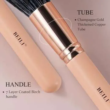 BEILI Makeup Brushes 28pcs Pink Makeup Brush Set Premium Goat Synthetic Kabuki Foundation Blending Brush Face Powder Blush Concealers Eye Shadows Make Up Brush Set(Pink/Rose Gold)