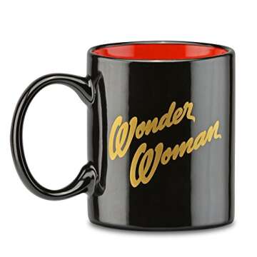 DC Wonder Woman 1-Cup Coffee Maker with Mug by Warner Bros - Single Serve Drip Coffee Machine - Features Removable Filter Basket & Drip Tray - Includes Wonder Woman Mug - 12 Oz
