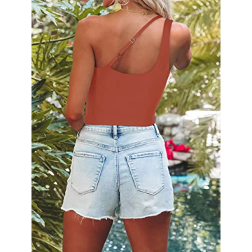 Trendy REORIA One Shoulder Crop Top for Stylish Women