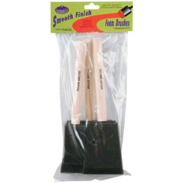 ROYAL BRUSH RFOMW-3P Foam Brush, 3-Pack Darkassorted, 1", 2" & 3"