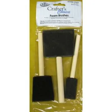 ROYAL BRUSH RFOMW-3P Foam Brush, 3-Pack Darkassorted, 1", 2" & 3"