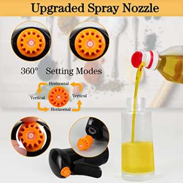 Oil Sprayer for Cooking, Olive Oil Sprayer Mister Spray Bottle - Rotatable Nozzle Glass Oil Spritzer...