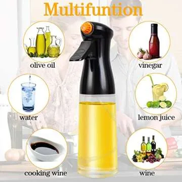 Oil Sprayer for Cooking, Olive Oil Sprayer Mister Spray Bottle - Rotatable Nozzle Glass Oil Spritzer Dispenser Bottles Kitchen Gadgets for Air Fryer, Salad, Making,Baking, Frying, BBQ(7.4oz / 210ml)
