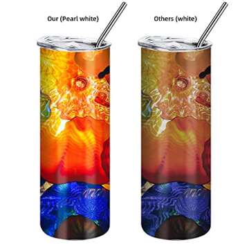 SUB-R 5 Pack Sublimation Tumblers 20 oz Skinny Straight Bulk Stainless Steel Double Wall Insulated Sublimation Tumbler Cups Blank Polymer Coating for Heat Transfer