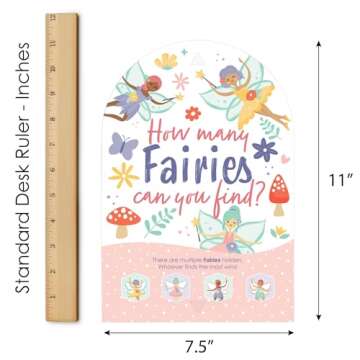 Big Dot of Happiness Let’s Be Fairies - Fairy Garden Birthday Party Scavenger Hunt - 1 Stand and 48 Game Pieces - Hide and Find Game