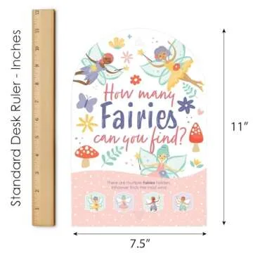 Big Dot of Happiness Let’s Be Fairies - Fairy Garden Birthday Party Scavenger Hunt - 1 Stand and 48 Game Pieces - Hide and Find Game