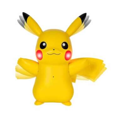Pokémon Train and Play Deluxe Pikachu - 4.5-Inch Pikachu Figure with Lights, Sounds, and Moving Lim...