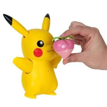 Pokémon Train and Play Deluxe Pikachu - 4.5-Inch Pikachu Figure with Lights, Sounds, and Moving Limbs Plus Interactive Accessories