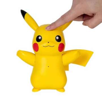 Pokémon Train and Play Deluxe Pikachu - 4.5-Inch Pikachu Figure with Lights, Sounds, and Moving Limbs Plus Interactive Accessories
