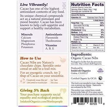 Imlak'esh Organics Raw Cacao Nibs - Vegan Low Carb Snacks