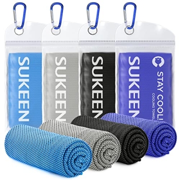 Sukeen 4 Pack Cooling Towels for Sports & Outdoor Activities