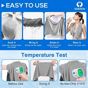 Sukeen 4 Pack Cooling Towels for Sports & Outdoor Activities