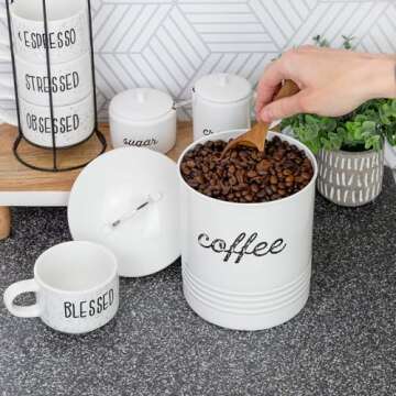 AuldHome Enamelware Coffee Canister for Stylish Kitchens