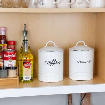 AuldHome Enamelware Coffee Canister for Stylish Kitchens